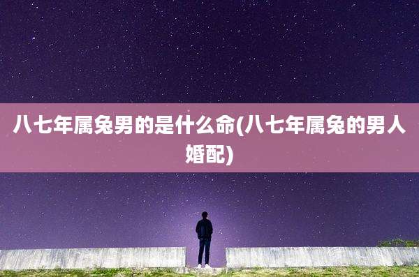 八七年属兔男的是什么命(八七年属兔的男人婚配)