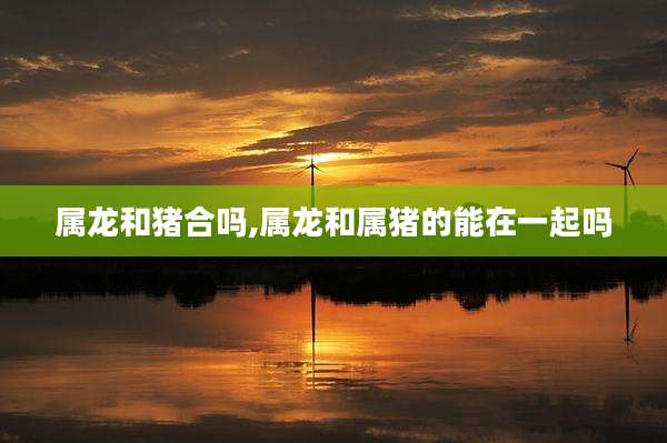 属龙和猪合吗,属龙和属猪的能在一起吗