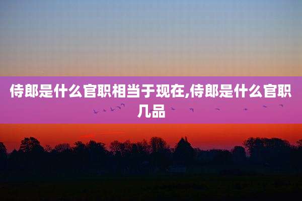 侍郎是什么官职相当于现在,侍郎是什么官职几品