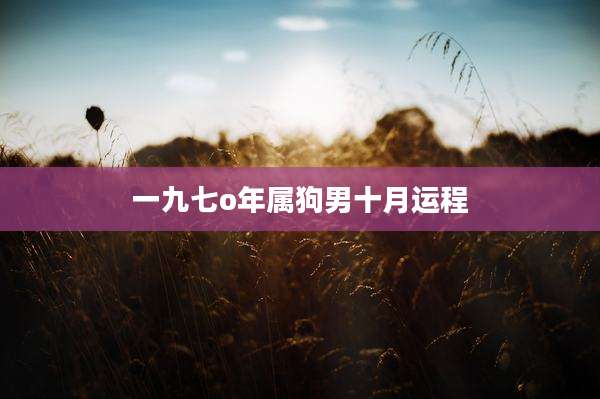 一九七o年属狗男十月运程