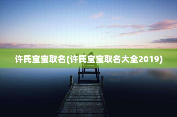 许氏宝宝取名(许氏宝宝取名大全2019)