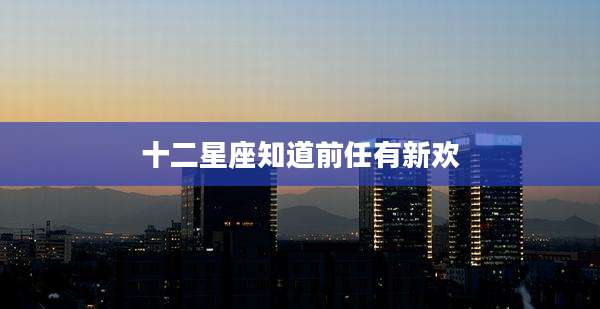 十二星座知道前任有新欢
