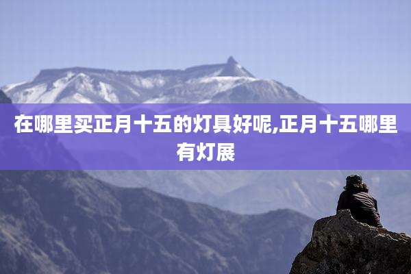 在哪里买正月十五的灯具好呢,正月十五哪里有灯展