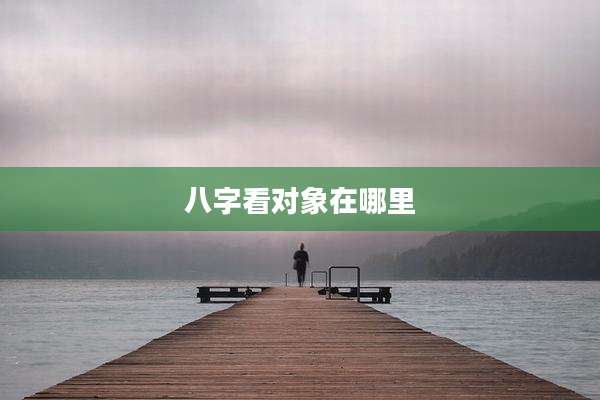 八字看对象在哪里