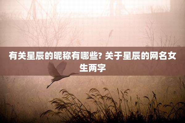 有关星辰的昵称有哪些? 关于星辰的网名女生两字