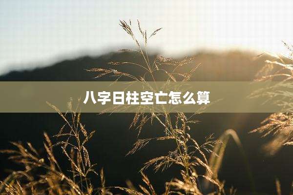 八字日柱空亡怎么算