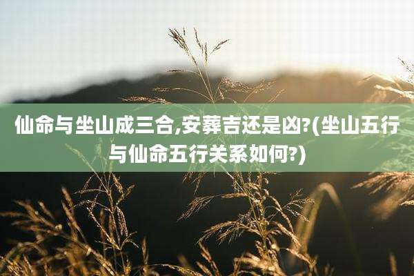 仙命与坐山成三合,安葬吉还是凶?(坐山五行与仙命五行关系如何?)