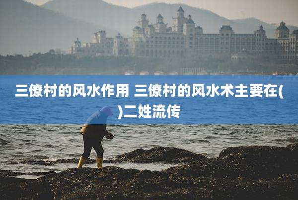 三僚村的风水作用 三僚村的风水术主要在()二姓流传