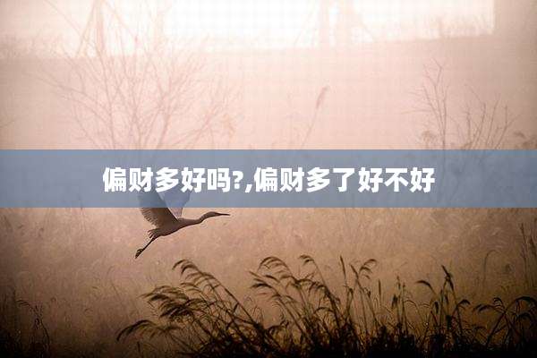 偏财多好吗?,偏财多了好不好