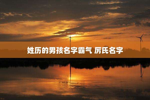 姓历的男孩名字霸气 厉氏名字