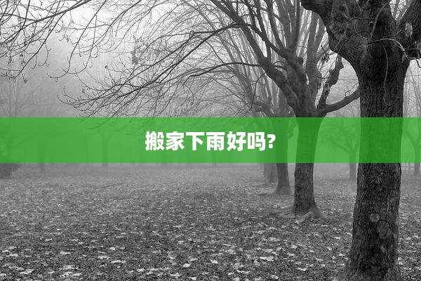 搬家下雨好吗?