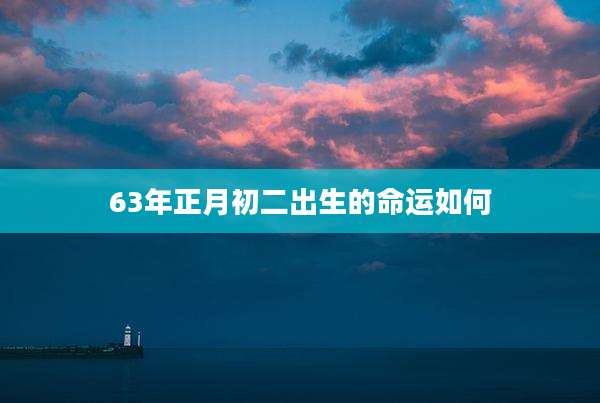 63年正月初二出生的命运如何