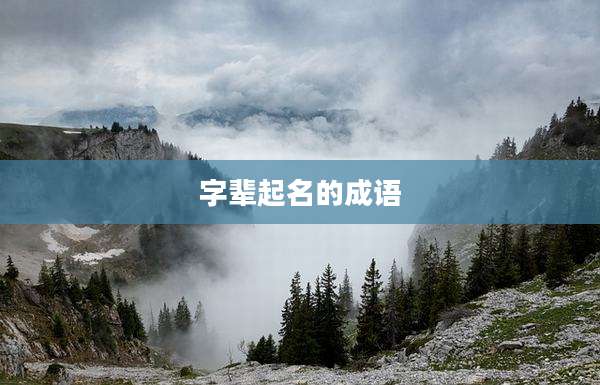 字辈起名的成语