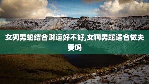 女狗男蛇结合财运好不好,女狗男蛇适合做夫妻吗