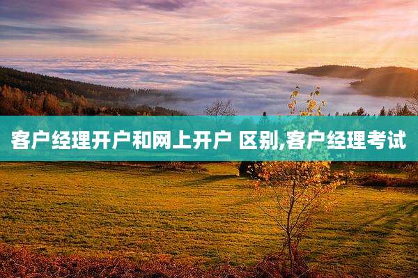 客户经理开户和网上开户 区别,客户经理考试