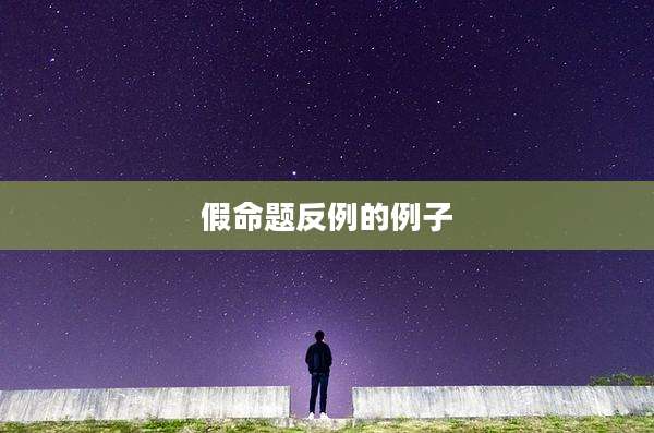 假命题反例的例子