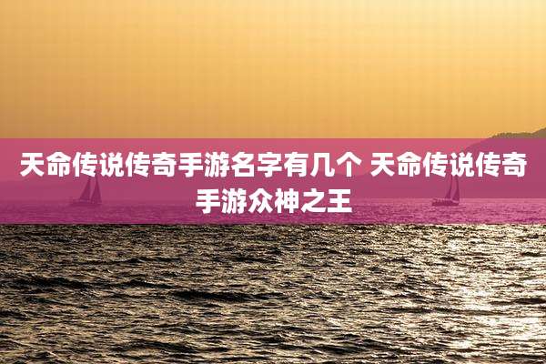 天命传说传奇手游名字有几个 天命传说传奇手游众神之王