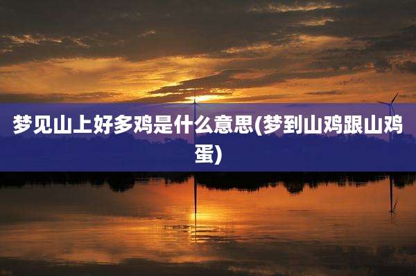 梦见山上好多鸡是什么意思(梦到山鸡跟山鸡蛋)