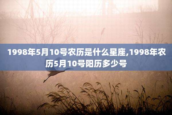 1998年5月10号农历是什么星座,1998年农历5月10号阳历多少号