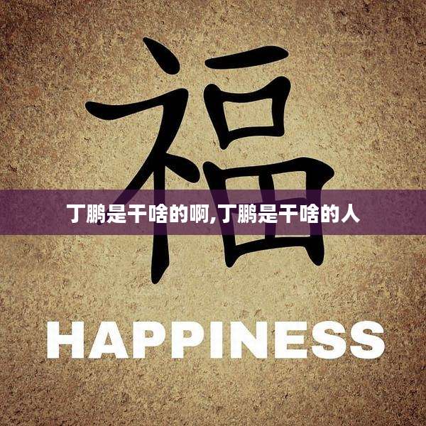丁鹏是干啥的啊,丁鹏是干啥的人