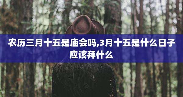 农历三月十五是庙会吗,3月十五是什么日子应该拜什么