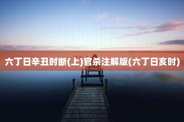 六丁日辛丑时断(上)官杀注解版(六丁日亥时)