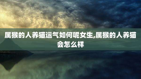属猴的人养猫运气如何呢女生,属猴的人养猫会怎么样