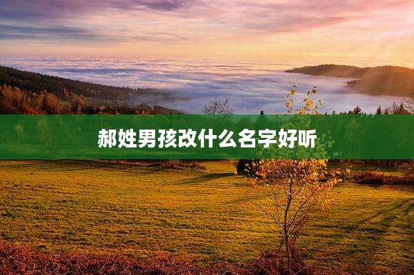 郝姓男孩改什么名字好听