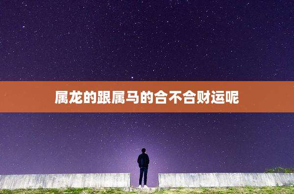 属龙的跟属马的合不合财运呢