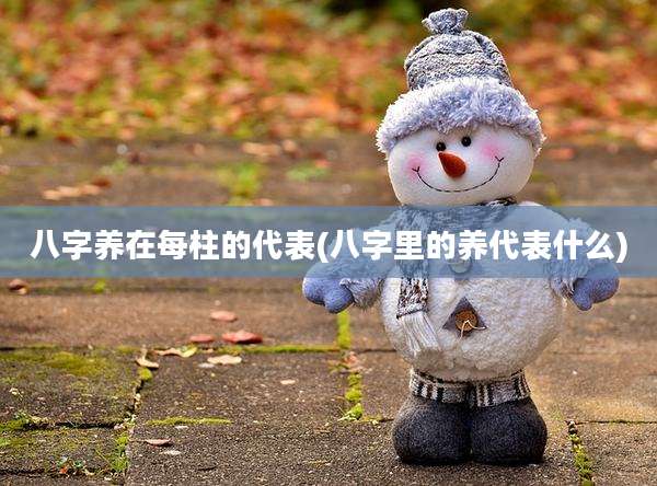 八字养在每柱的代表(八字里的养代表什么)