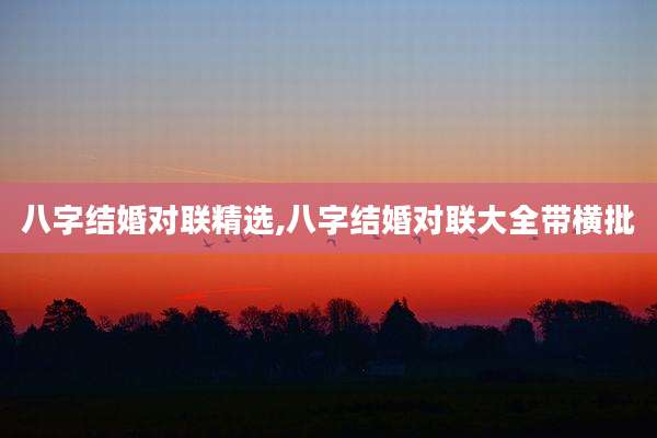 八字结婚对联精选,八字结婚对联大全带横批