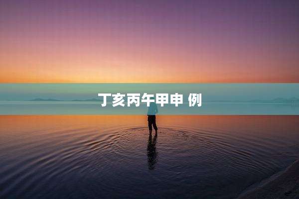 丁亥丙午甲申 例