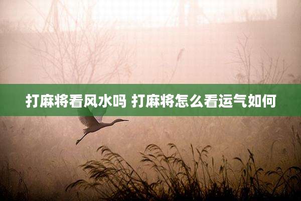 打麻将看风水吗 打麻将怎么看运气如何