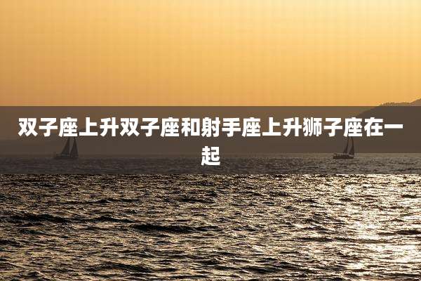 双子座上升双子座和射手座上升狮子座在一起