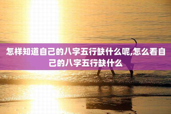 怎样知道自己的八字五行缺什么呢,怎么看自己的八字五行缺什么