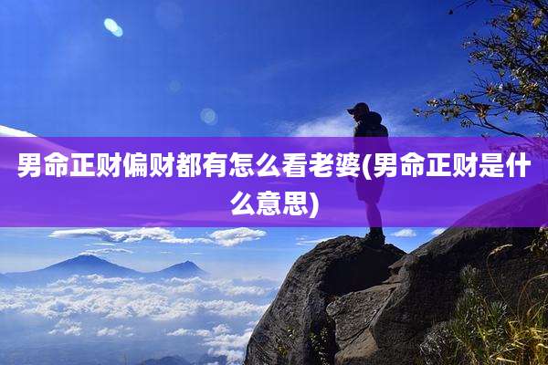男命正财偏财都有怎么看老婆(男命正财是什么意思)