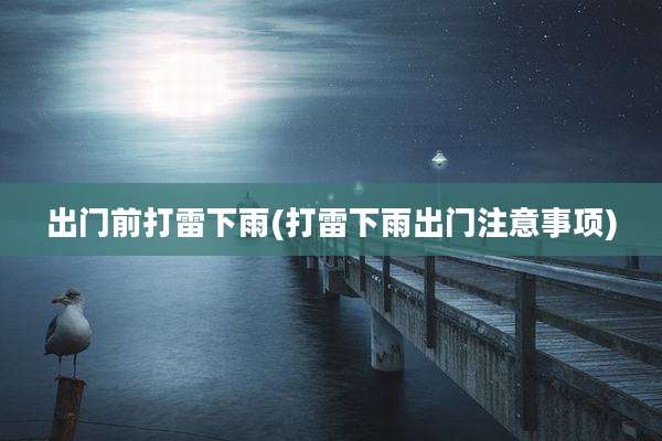 出门前打雷下雨(打雷下雨出门注意事项)