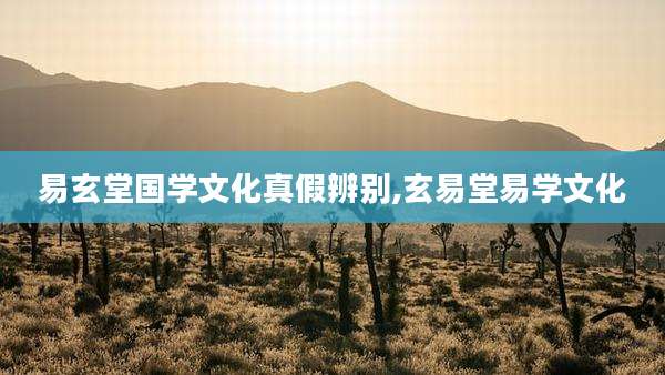 易玄堂国学文化真假辨别,玄易堂易学文化