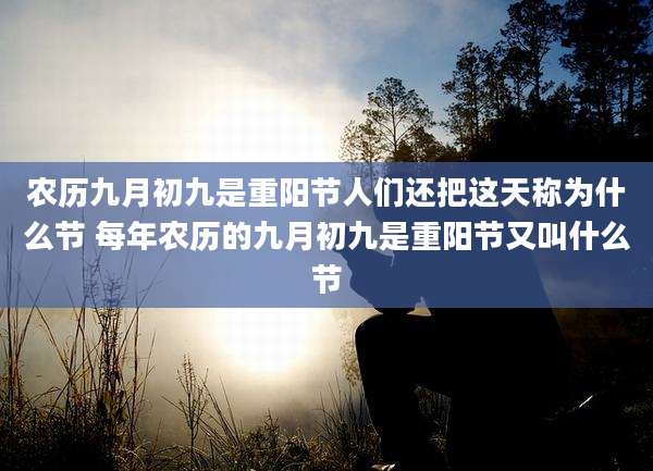 农历九月初九是重阳节人们还把这天称为什么节 每年农历的九月初九是重阳节又叫什么节