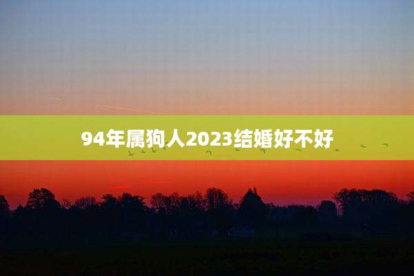 94年属狗人2023结婚好不好