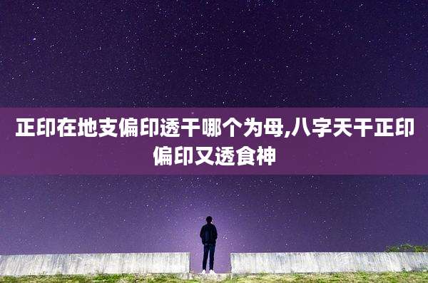 正印在地支偏印透干哪个为母,八字天干正印偏印又透食神