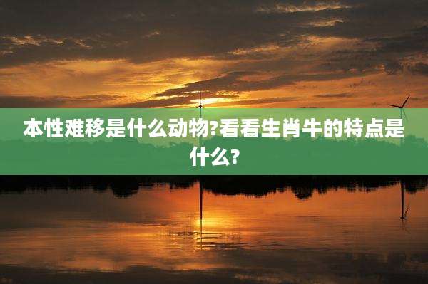 本性难移是什么动物?看看生肖牛的特点是什么?