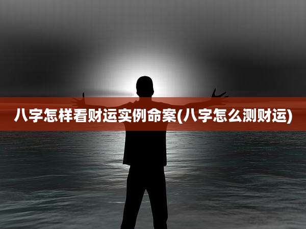 八字怎样看财运实例命案(八字怎么测财运)