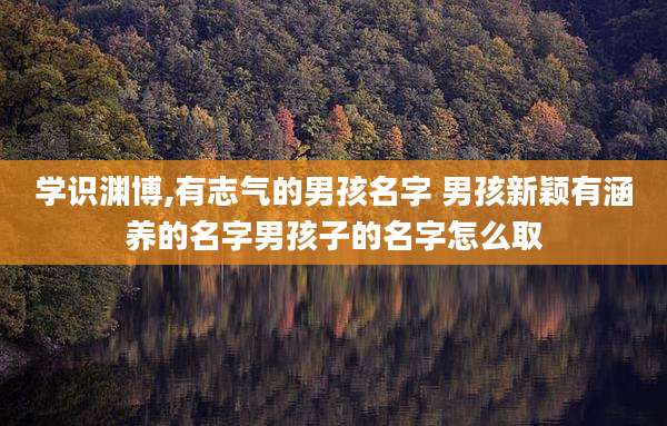 学识渊博,有志气的男孩名字 男孩新颖有涵养的名字男孩子的名字怎么取