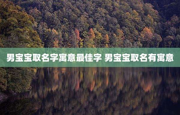 男宝宝取名字寓意最佳字 男宝宝取名有寓意