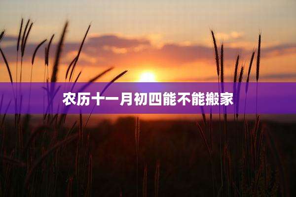 农历十一月初四能不能搬家