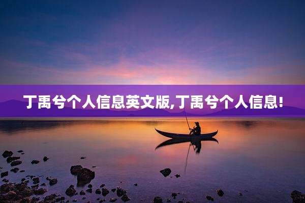 丁禹兮个人信息英文版,丁禹兮个人信息!