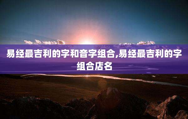 易经最吉利的字和音字组合,易经最吉利的字组合店名