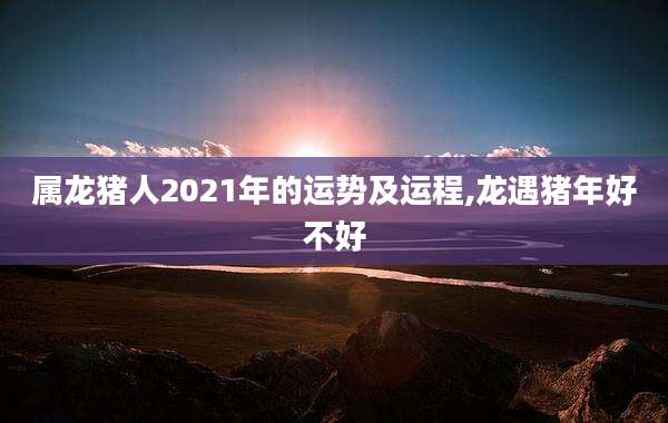 属龙猪人2021年的运势及运程,龙遇猪年好不好