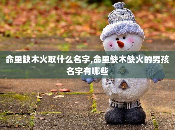 命里缺木火取什么名字,命里缺木缺火的男孩名字有哪些